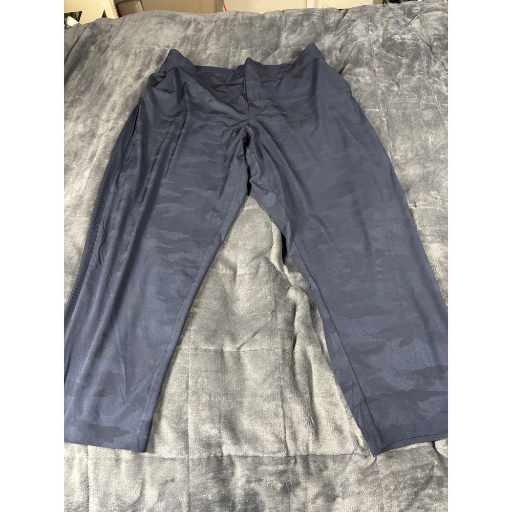 Athleta Brooklyn Ankle‎ Camo Pant Jogger Women's Size 18 Navy Polyester Spandex